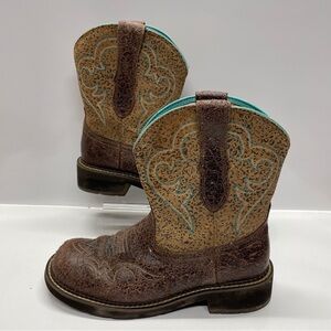 Ariat Women's Fatbaby Heritage 10015363 Brown Leather Western Boots - Size 9.5b